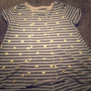 Girls Striped Asymmetrical T-shirt